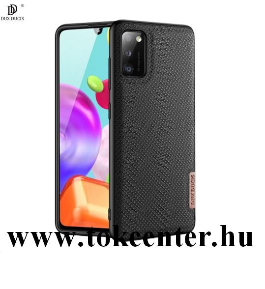 Samsung Galaxy A41 (SM-A415F) DUX DUCIS FINO szilikon telefonvédő (műanyag belső, közepesen ütésálló, rács minta) FEKETE