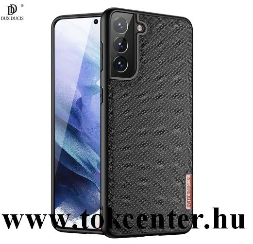 Samsung Galaxy S21 Plus (SM-G996) 5G DUX DUCIS FINO szilikon telefonvédő (műanyag belső, közepesen ütésálló, rács minta) FEKETE