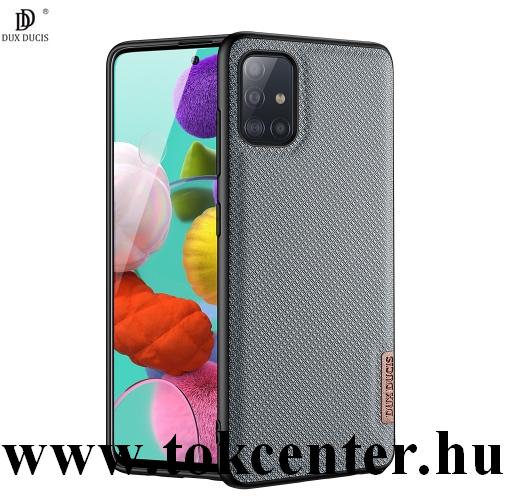 Samsung Galaxy A51 (SM-A515F) DUX DUCIS FINO szilikon telefonvédő (műanyag belső, közepesen ütésálló, rács minta) SZÜRKE