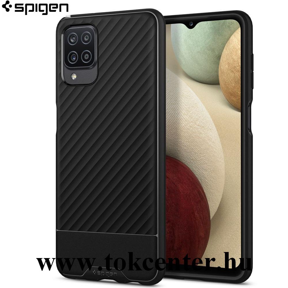Samsung Galaxy A12 (SM-A125F) SPIGEN CORE ARMOR szilikon telefonvédő (közepesen ütésálló, 3D minta) FEKETE (ACS02584)
