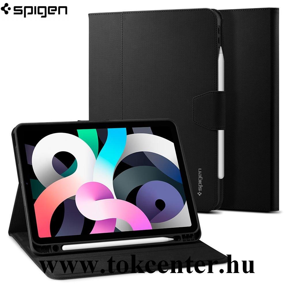Apple IPAD Air 2020 (Air 4) SPIGEN LIQUID AIR FOLIO tok álló, bőr hatású (FLIP, oldalra nyíló, asztali tartó funkció, Apple Pencil tartó) FEKETE