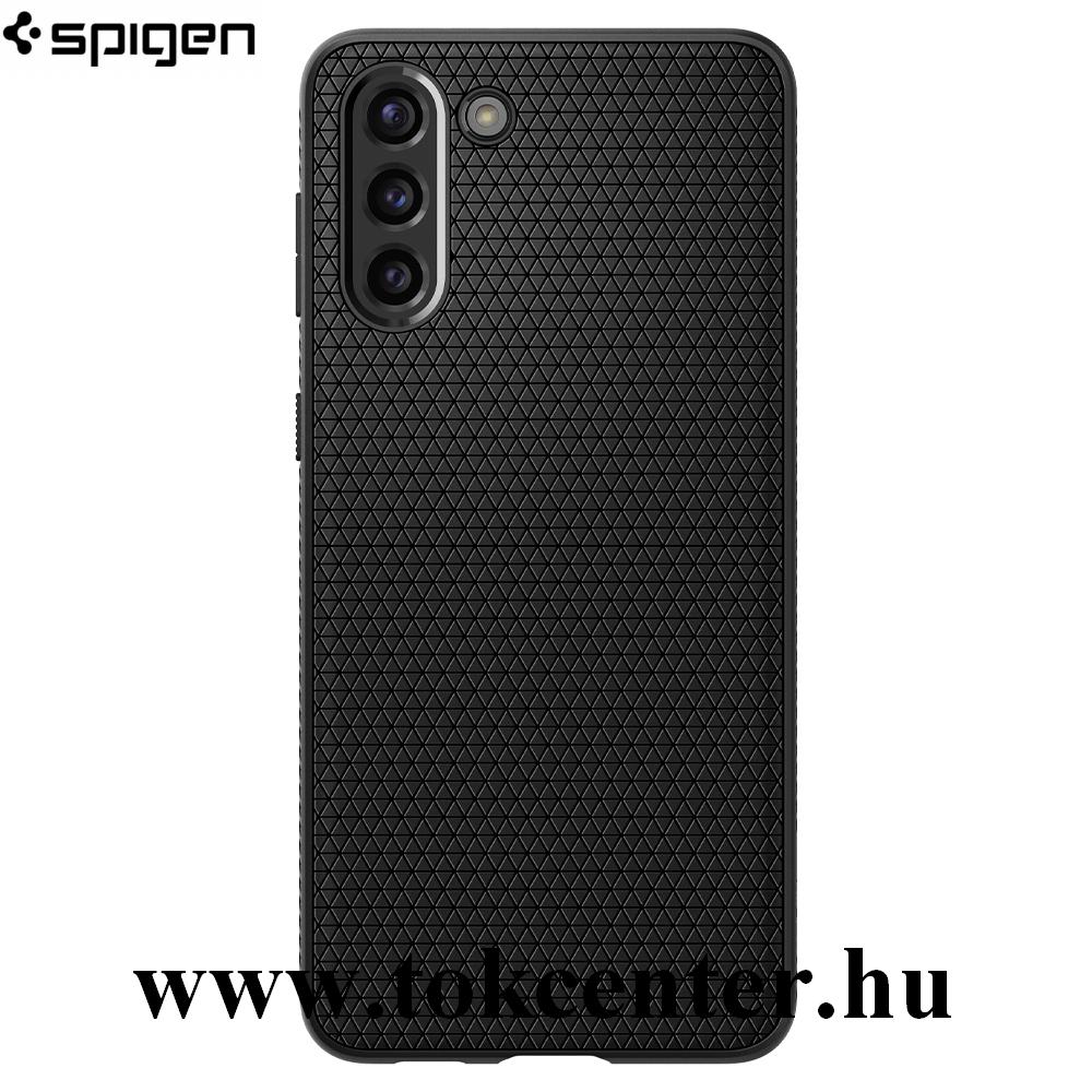 Samsung Galaxy S21 (SM-G991) 5G SPIGEN LIQUID AIR szilikon telefonvédő (rombusz minta) FEKETE (ACS02422)