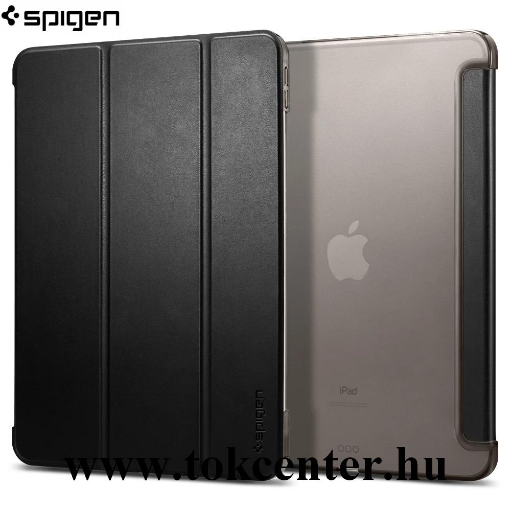 Apple IPAD Air 2020 (Air 4) SPIGEN SMART FOLD tok álló, bőr hatású (flip, oldalra nyíló, TRIFOLD asztali tartó funkció) FEKETE (ACS02050)