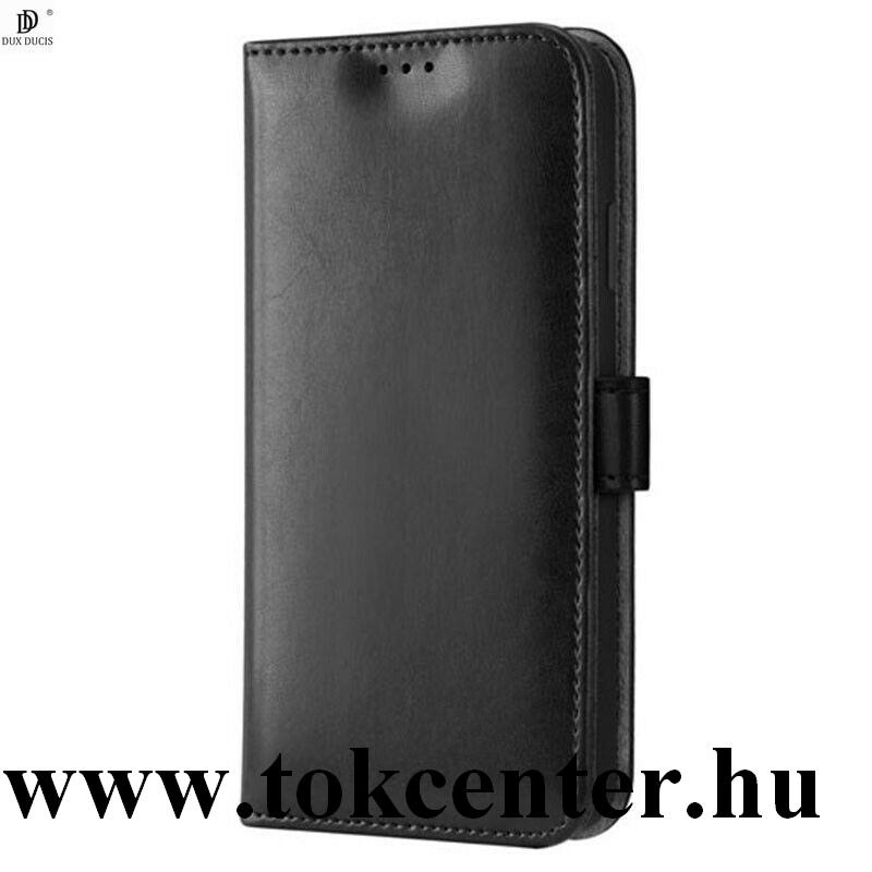 Apple iPhone 12 Pro Max DUX DUCIS KADO tok álló, bőr hatású (FLIP, oldalra nyíló, bankkártya tartó, asztali tartó funkció) FEKETE
