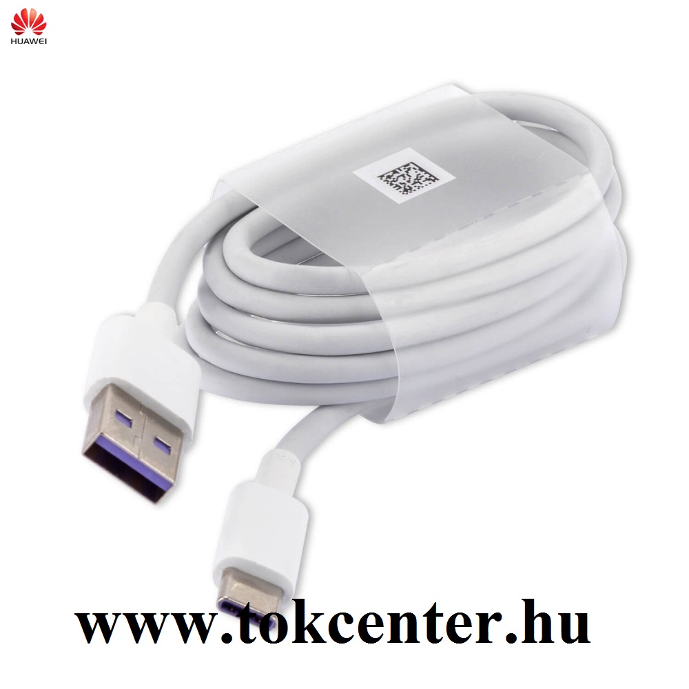 HUAWEI AP71 adatátvitel adatkábel és töltő (USB - Type-C 3.1, 100 cm), 5A, FEHÉR (AP71 / HL1289)