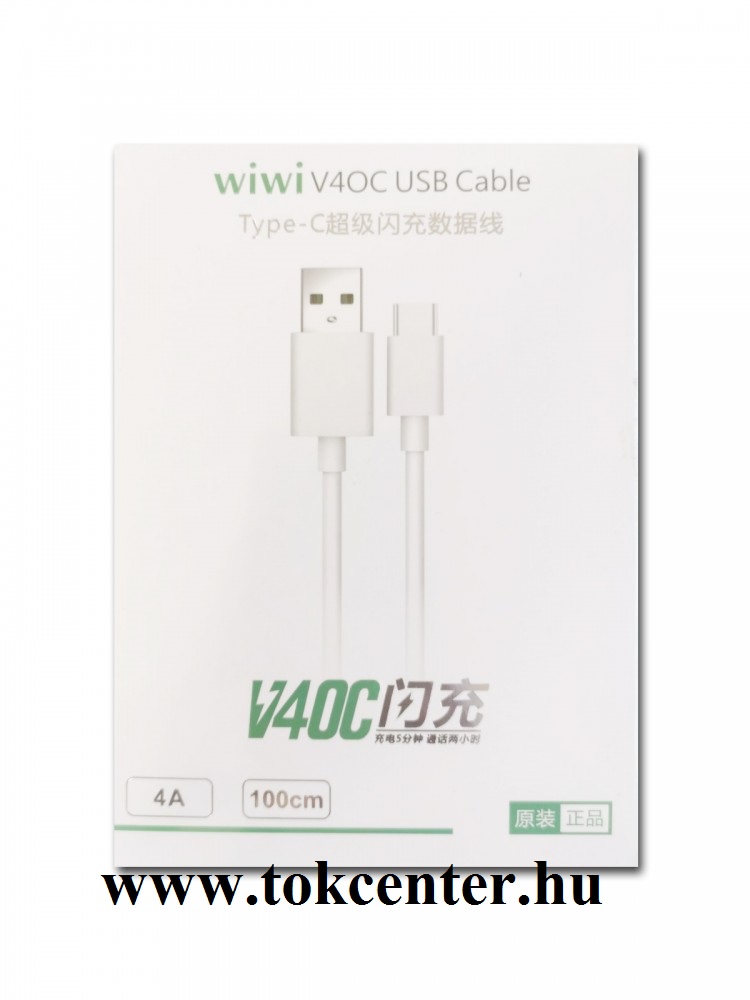 Letang wiwi W06 Type-C fehér adatkábel 1 méter, 4A