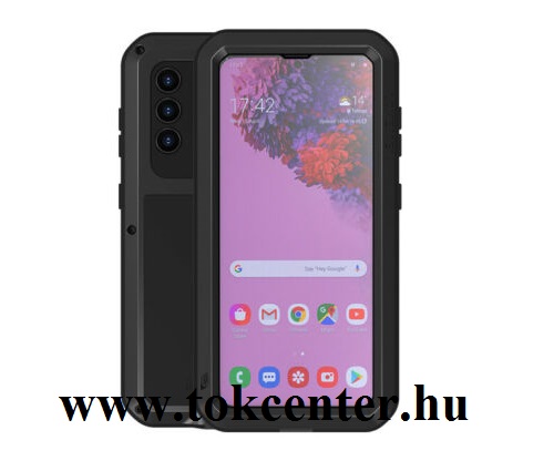 Samsung Galaxy S21 Plus (SM-G996) 5G LOVE MEI Powerful defender telefonvédő gumi (ütésálló, fém keret + Gorilla Glass üveg) FEKETE 