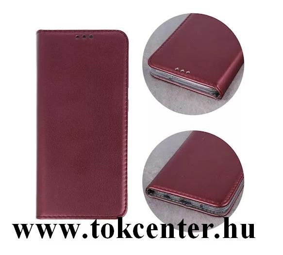 Xiaomi Mi 10T Lite 5G Tok álló, bőr hatású (FLIP, oldalra nyíló, asztali tartó funkció) BORDÓ