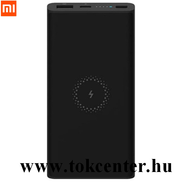 XIAOMI Mi PowerBank Essential vésztöltő USB + Type-C aljzat (10000 mAh, 5V / 2400mA, 18W, QI Wireless töltés) FEKETE