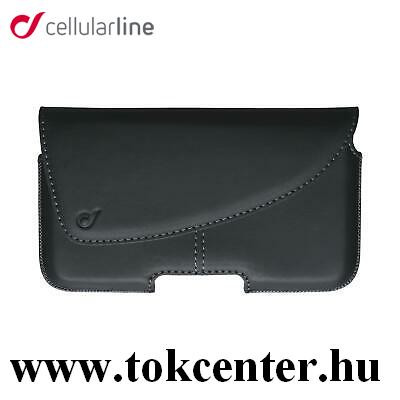 CELLULARLINE tok fekvő, valódi bőr (univerzális, övre fűzhető, 5.4'' méret) FEKETE