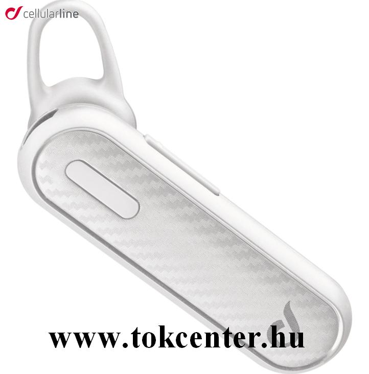 CELLULARLINE GRACE bluetooth fülhallgató szett MONO (v5.0, zajszűrő, karbon minta) FEHÉR