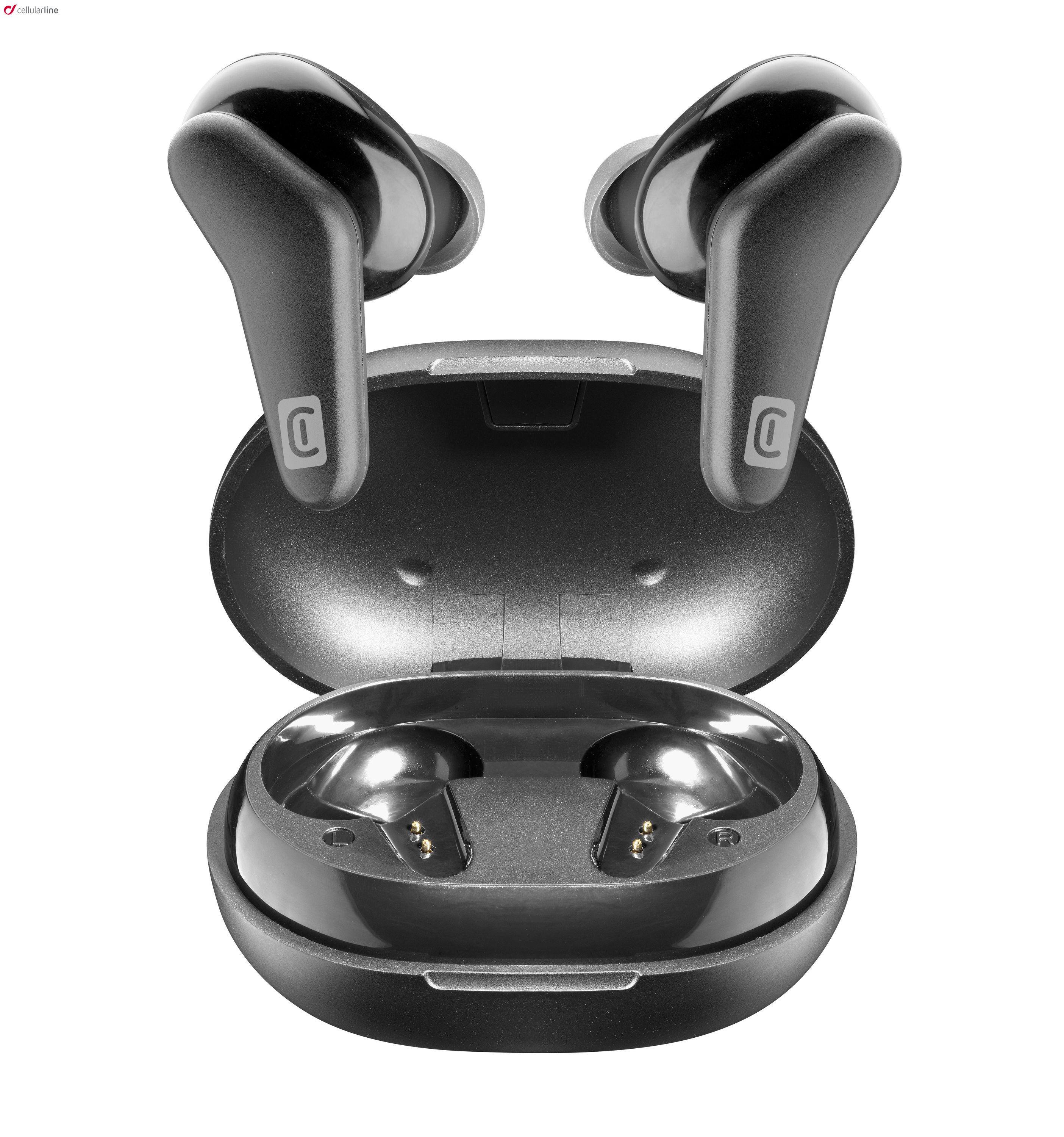 CELLULARLINE HARK BLUETOOTH fülhallgató SZTEREO (v5.0, TWS, mini, mikrofon, aktív zajszűrő + töltőtok) FEKETE