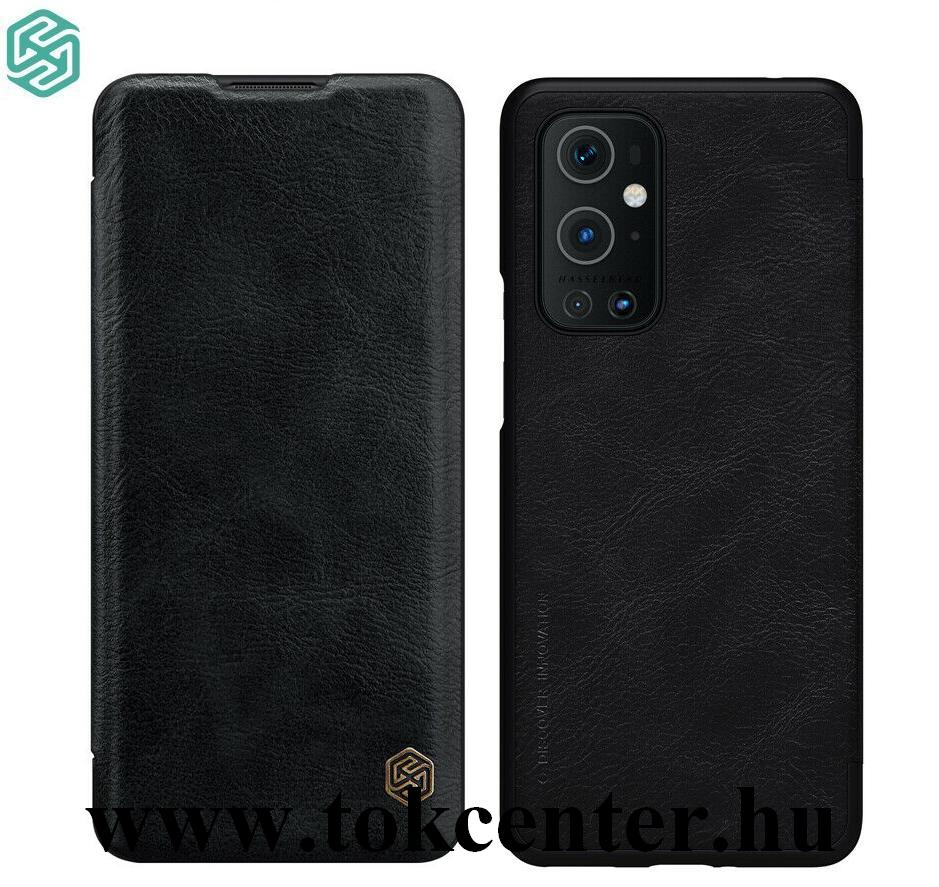 OnePlus 9 Pro NILLKIN QIN tok álló, bőr hatású (FLIP, oldalra nyíló, bankkártya tartó) FEKETE