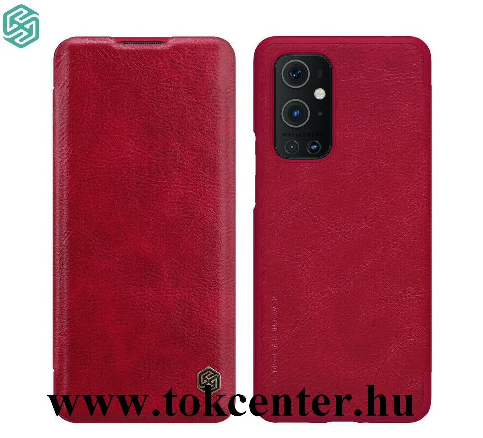 OnePlus 9 Pro NILLKIN QIN tok álló, bőr hatású (FLIP, oldalra nyíló, bankkártya tartó) PIROS