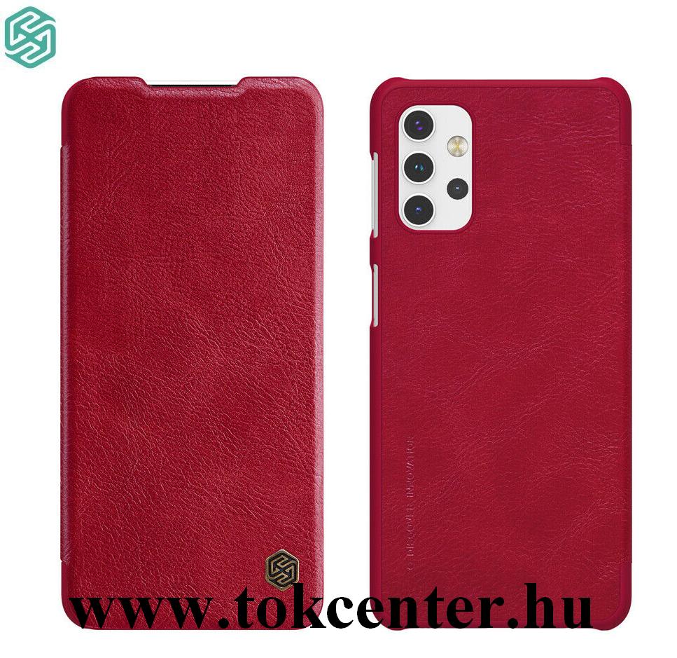 Samsung Galaxy A32 5G (SM-A326) NILLKIN QIN tok álló, bőr hatású (FLIP, oldalra nyíló, bankkártya tartó) PIROS
