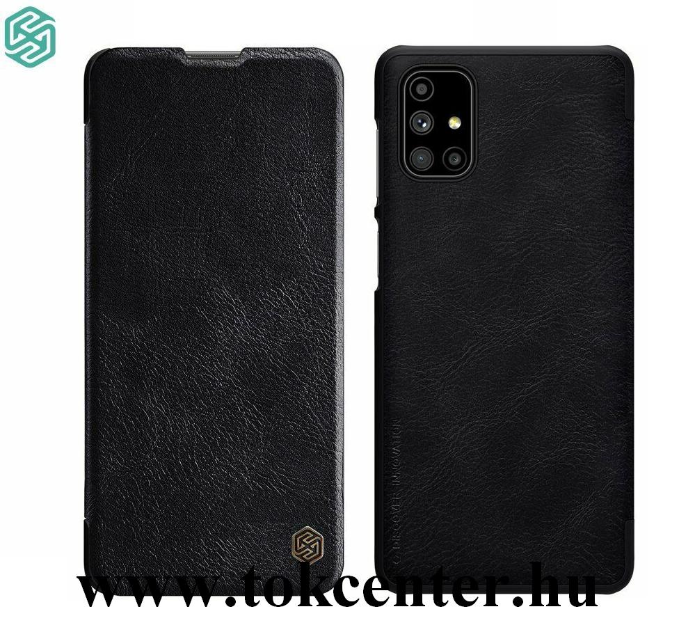 Samsung Galaxy M51 (SM-M515F) NILLKIN QIN tok álló, bőr hatású (FLIP, oldalra nyíló, bankkártya tartó) FEKETE