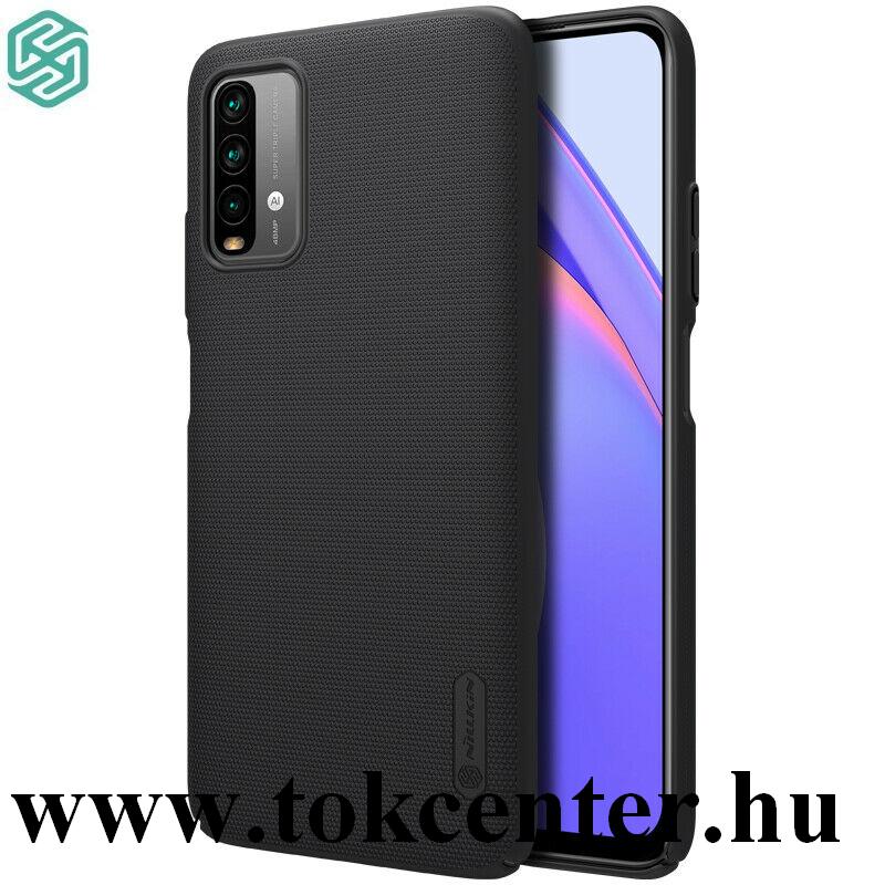 Xiaomi Redmi 9T / Xiaomi Redmi Note 9 4G NILLKIN SUPER FROSTED műanyag telefonvédő (gumírozott, érdes felület + asztali tartó) FEKETE