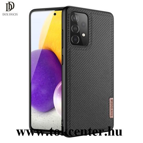 Samsung Galaxy A72 4G (SM-A725F) / Galaxy A72 5G (SM-A726F) DUX DUCIS FINO szilikon telefonvédő (műanyag belső, közepesen ütésálló, rács minta) FEKETE
