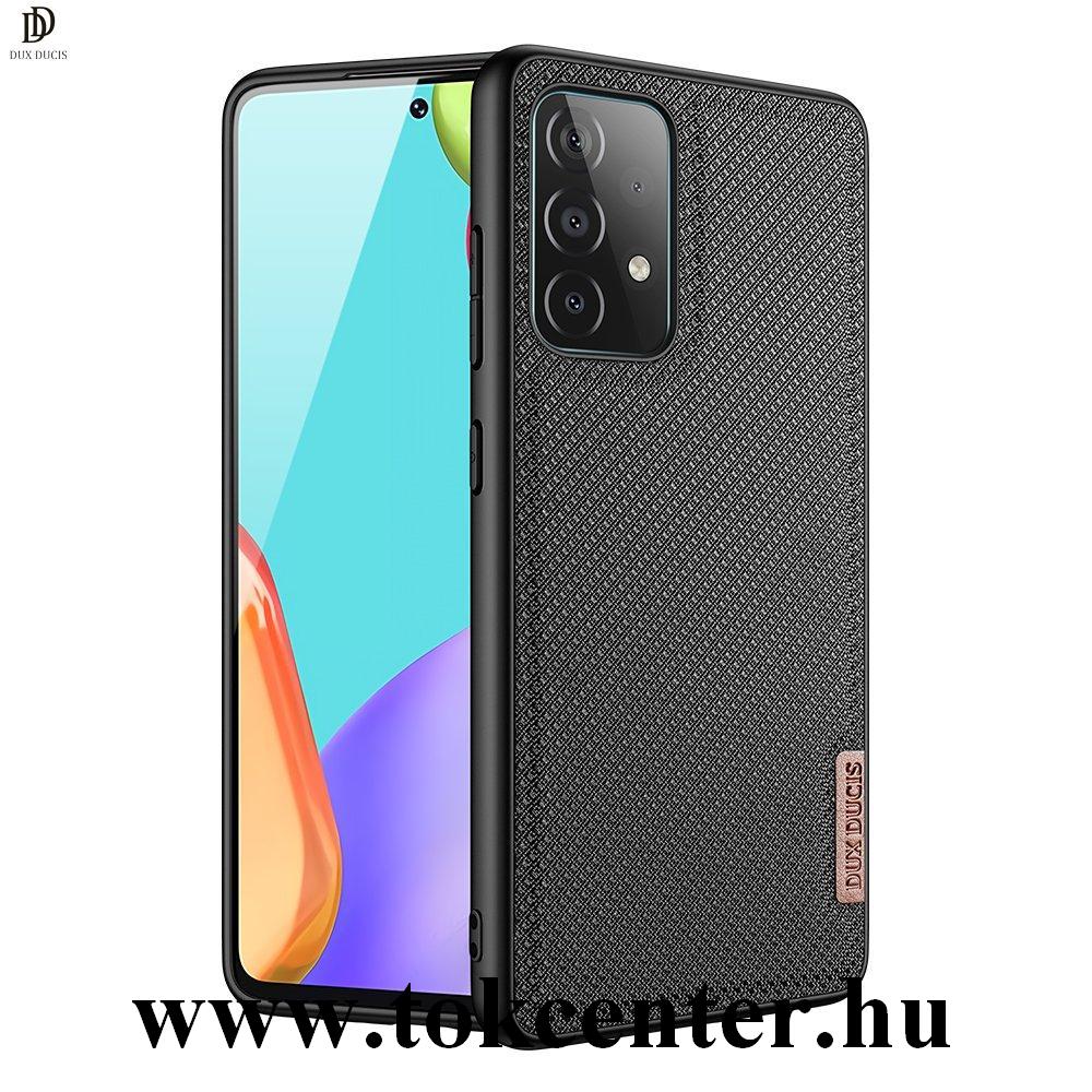 Samsung Galaxy A32 5G (SM-A326) DUX DUCIS FINO szilikon telefonvédő (műanyag belső, közepesen ütésálló, rács minta) FEKETE