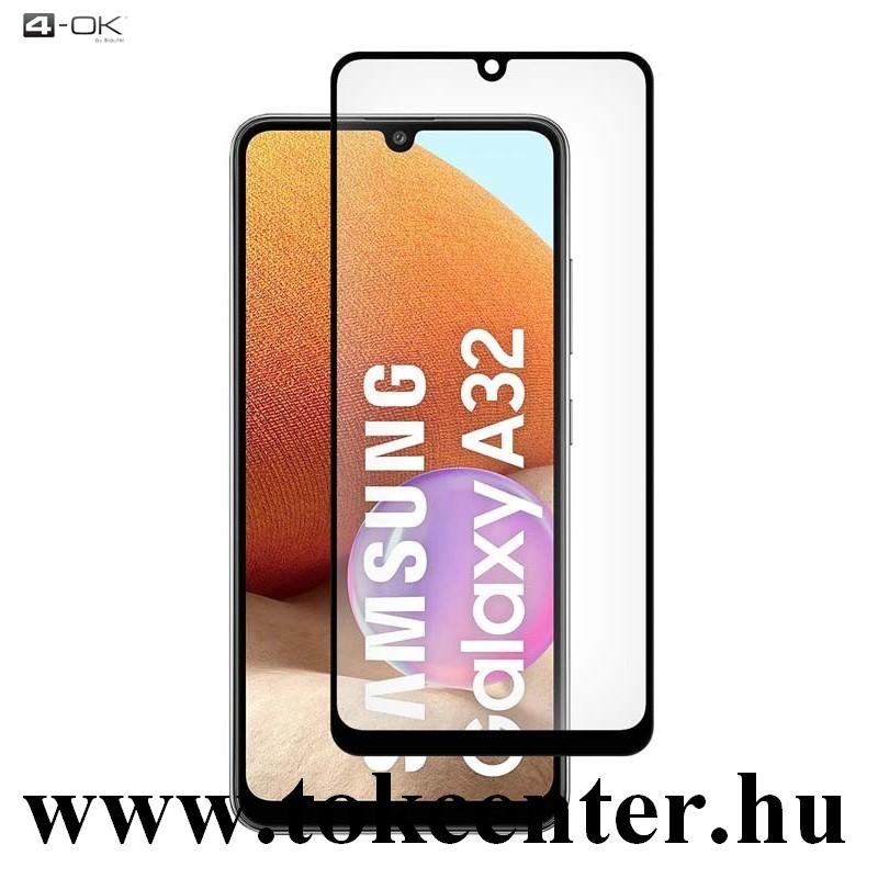 Samsung Galaxy A32 4G (SM-A325) 4-OK képernyővédő üveg (3D full glue, íves, teljes felületén tapad, tok barát, karcálló, 9H) FEKETE