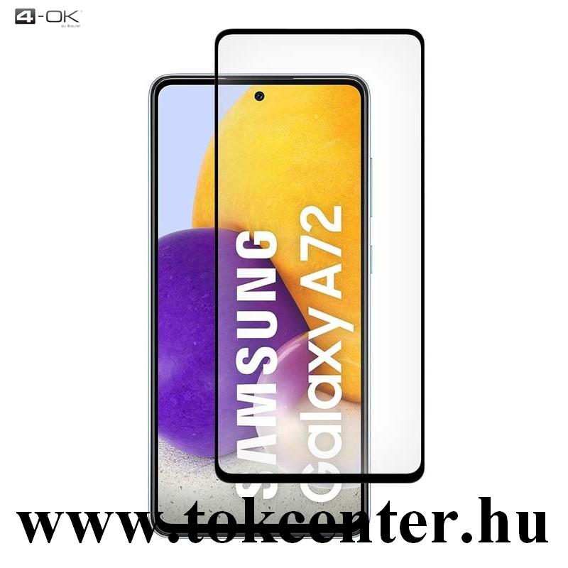 Samsung Galaxy A72 4G (SM-A725F) / Galaxy A72 5G (SM-A726F) 4-OK képernyővédő üveg (3D full glue, íves, teljes felületén tapad, tok barát, karcálló, 9H) FEKETE