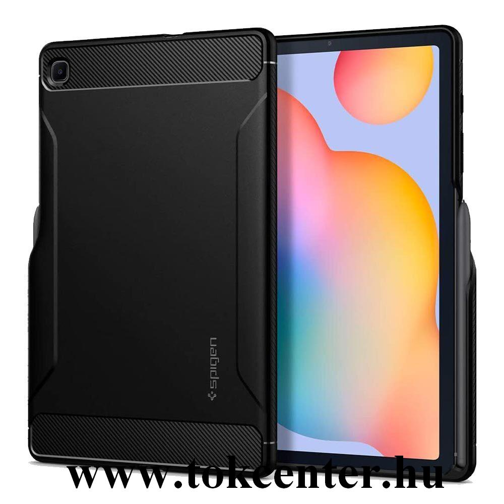 Samsung Galaxy Tab S6 Lite 10.4 LTE (SM-P615) / Tab S6 Lite 10.4 WIFI (SM-P610) SPIGEN RUGGED ARMOR szilikon telefonvédő (közepesen ütésálló, légpárnás sarok) FEKETE