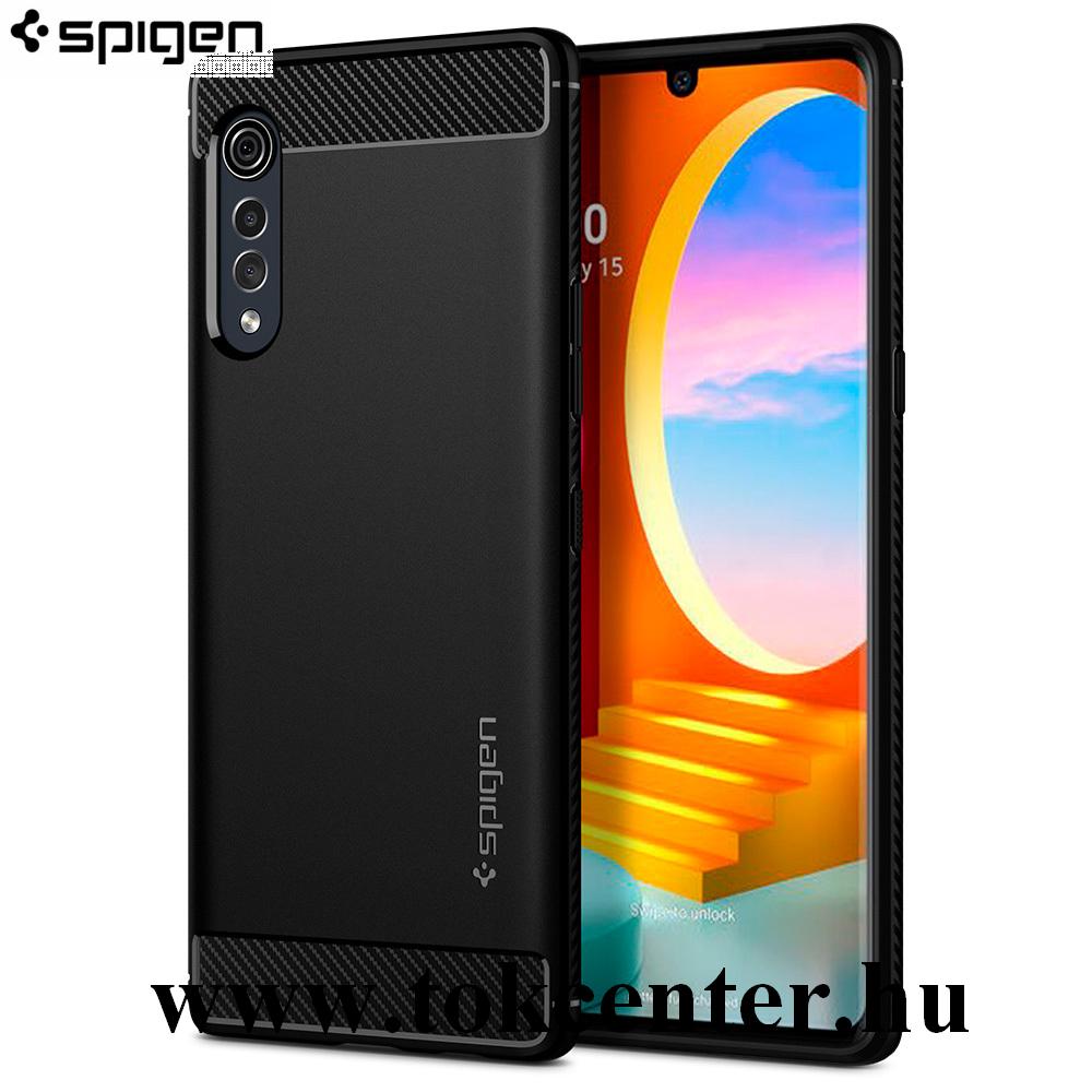 LG Velvet (G910E) SPIGEN RUGGED ARMOR szilikon telefonvédő (közepesen ütésálló, légpárnás sarok) FEKETE (ACS01342)