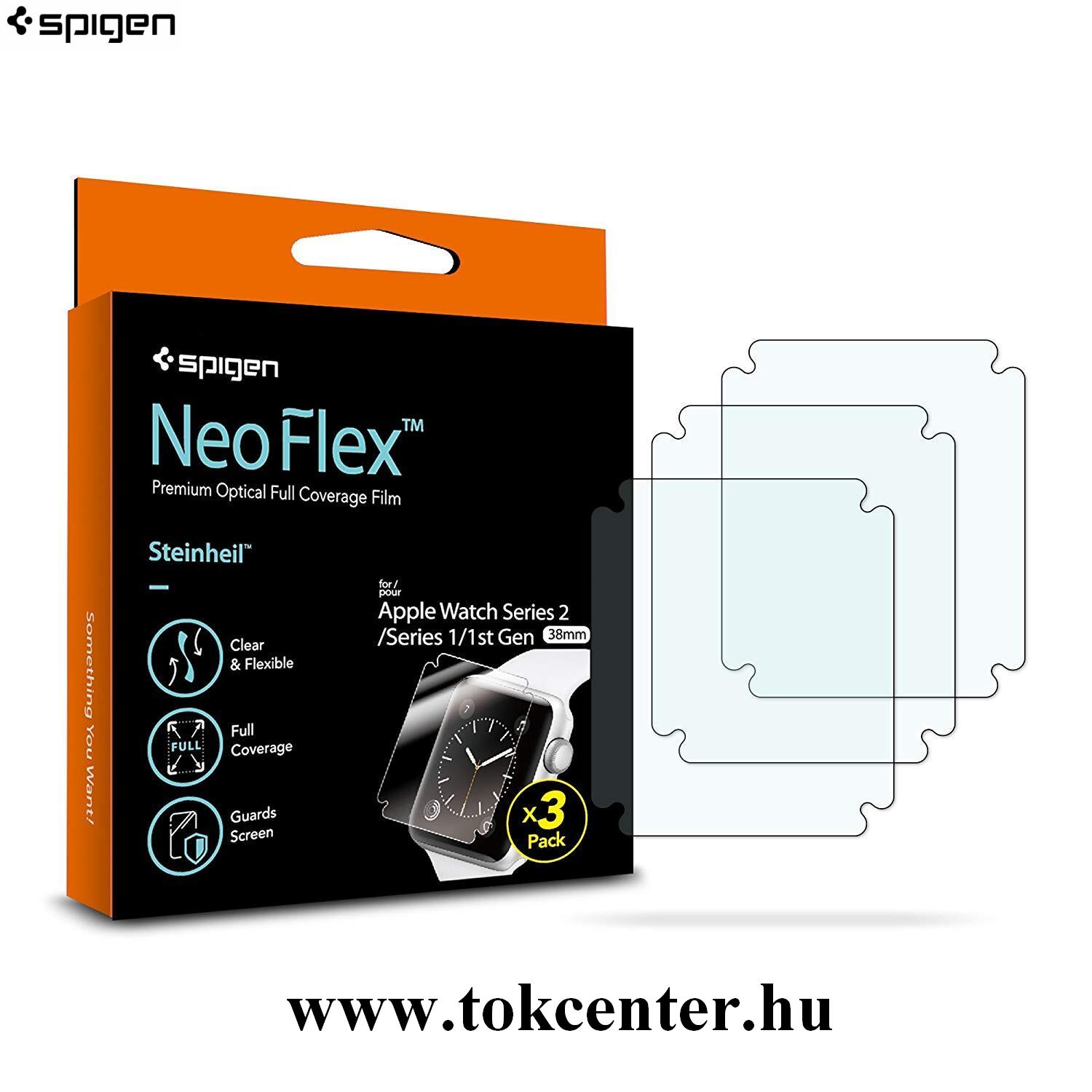 Apple Watch S1 38mm / Apple Watch S2 38mm / Apple Watch S3 38mmSPIGEN NEOFLEX képernyővédő fólia 2 db (full screen, íves részre, tok barát) ÁTLÁTSZÓ (047FL21381)