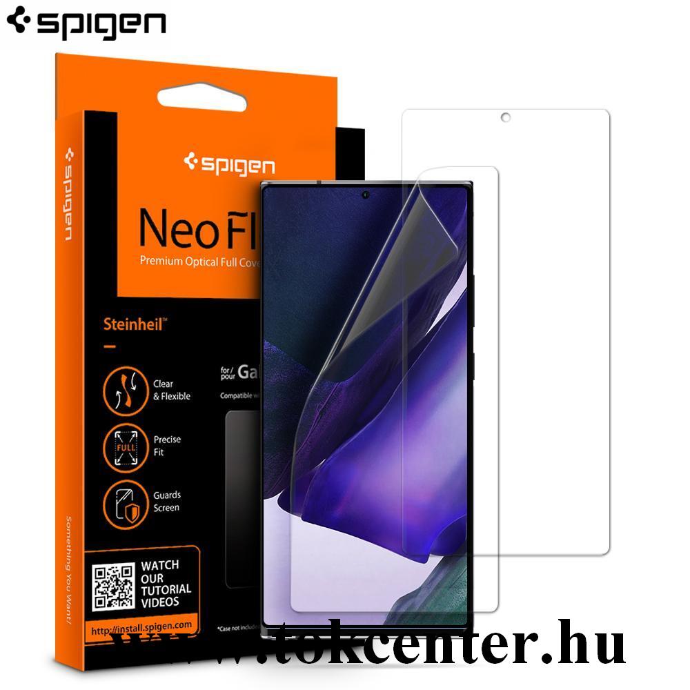 Samsung Galaxy Note 20 Ultra (SM-N985F) / Note 20 Ultra 5G (SM-N986F) SPIGEN NEOFLEX képernyővédő fólia 2 db (full screen, íves részre, tok barát) ÁTLÁTSZÓ (AFL01445)